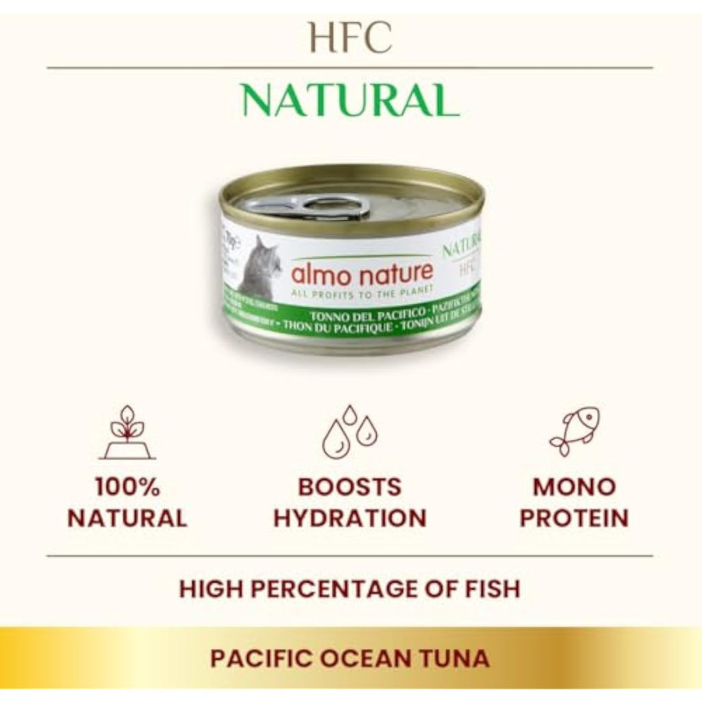 Almo Nature HFC Natural Wet Cat Food – Pacific Tuna – 70g (Pack of 24)