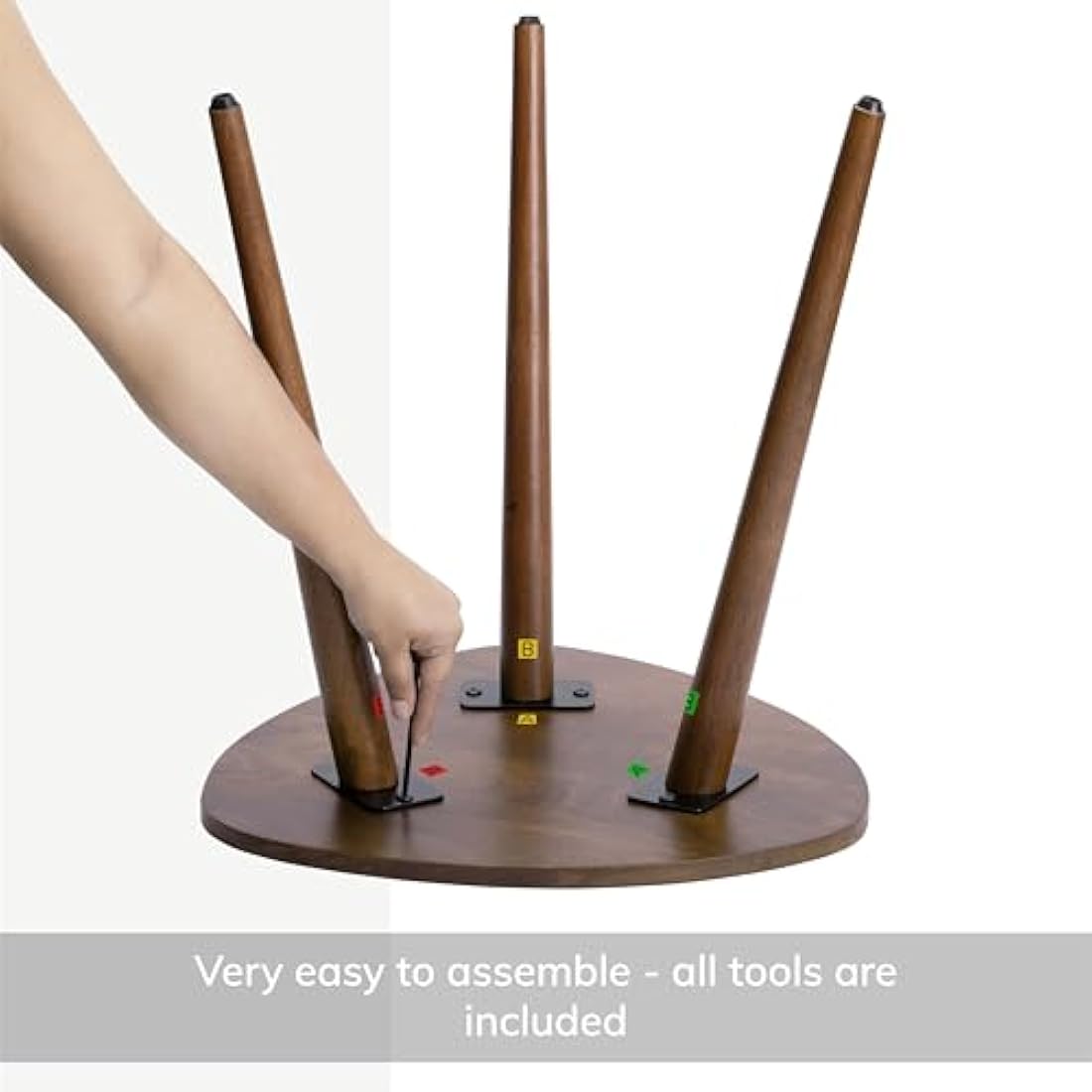 MH London Bond Triangle End Table – Mid-Century Solid Walnut Side Table