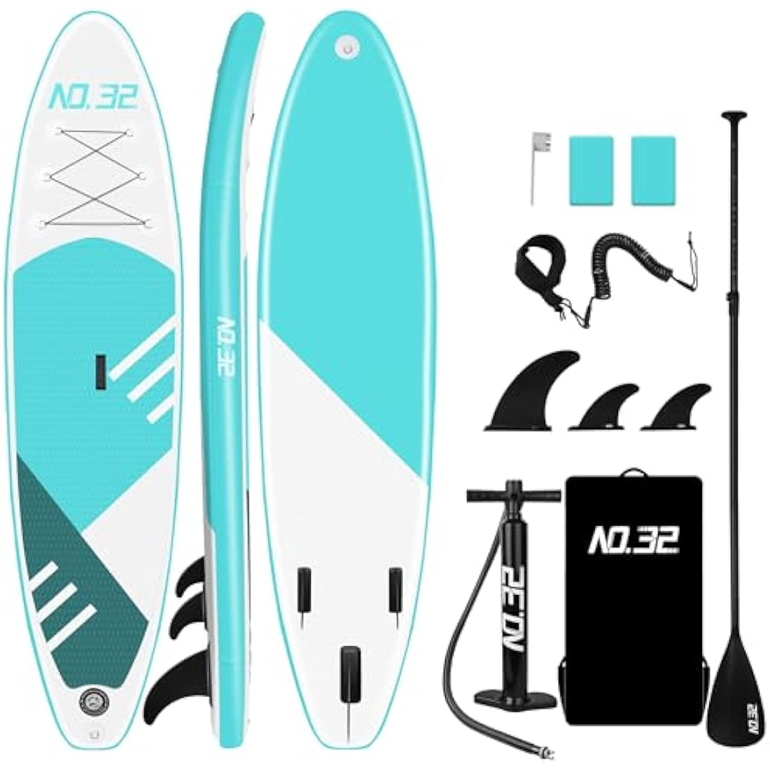 NO. 32 Inflatable Stand Up Paddle Board - 10ft SUP Kit with Accessories