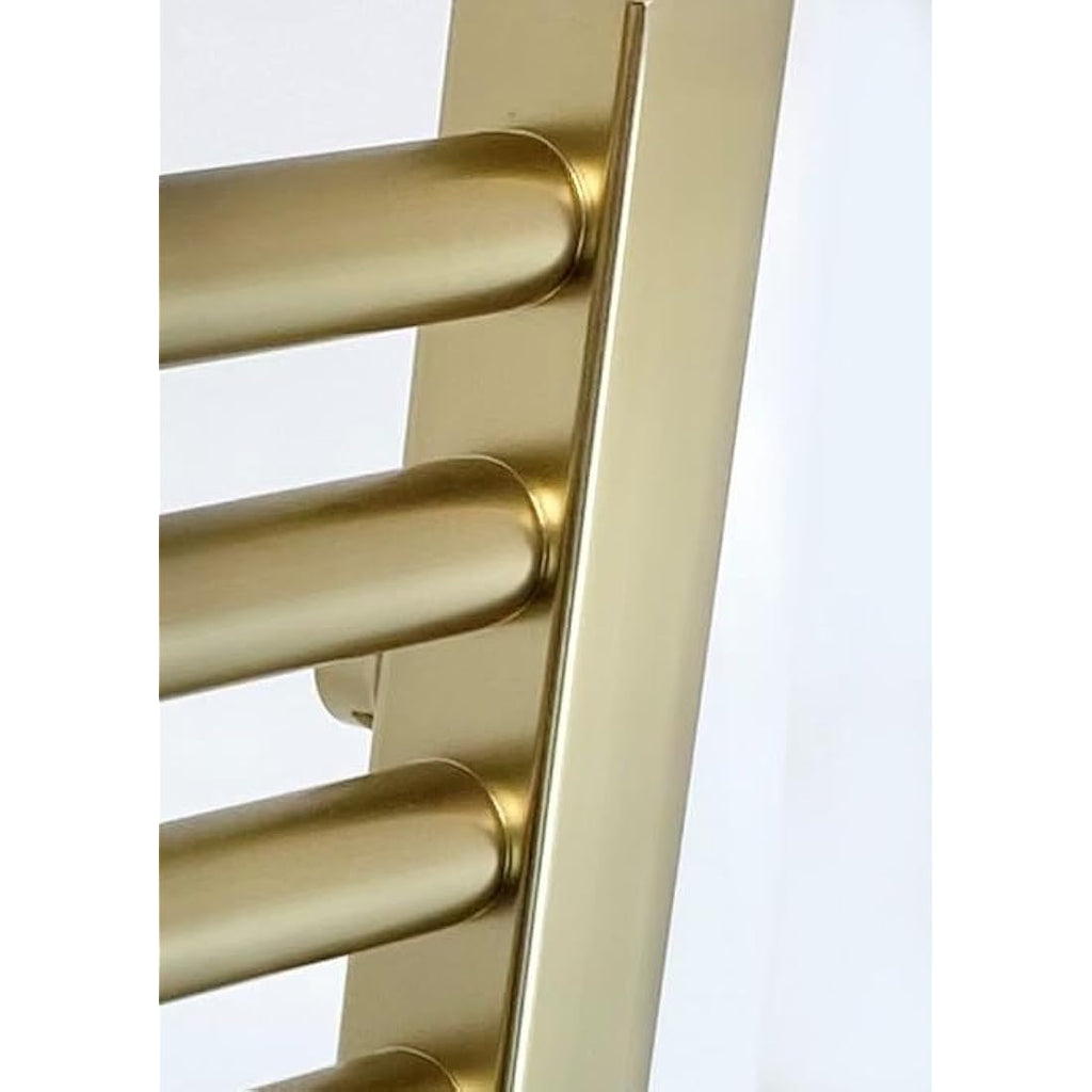 Greened House Brushed Brass Heated Towel Rail | 300mm x 800mm