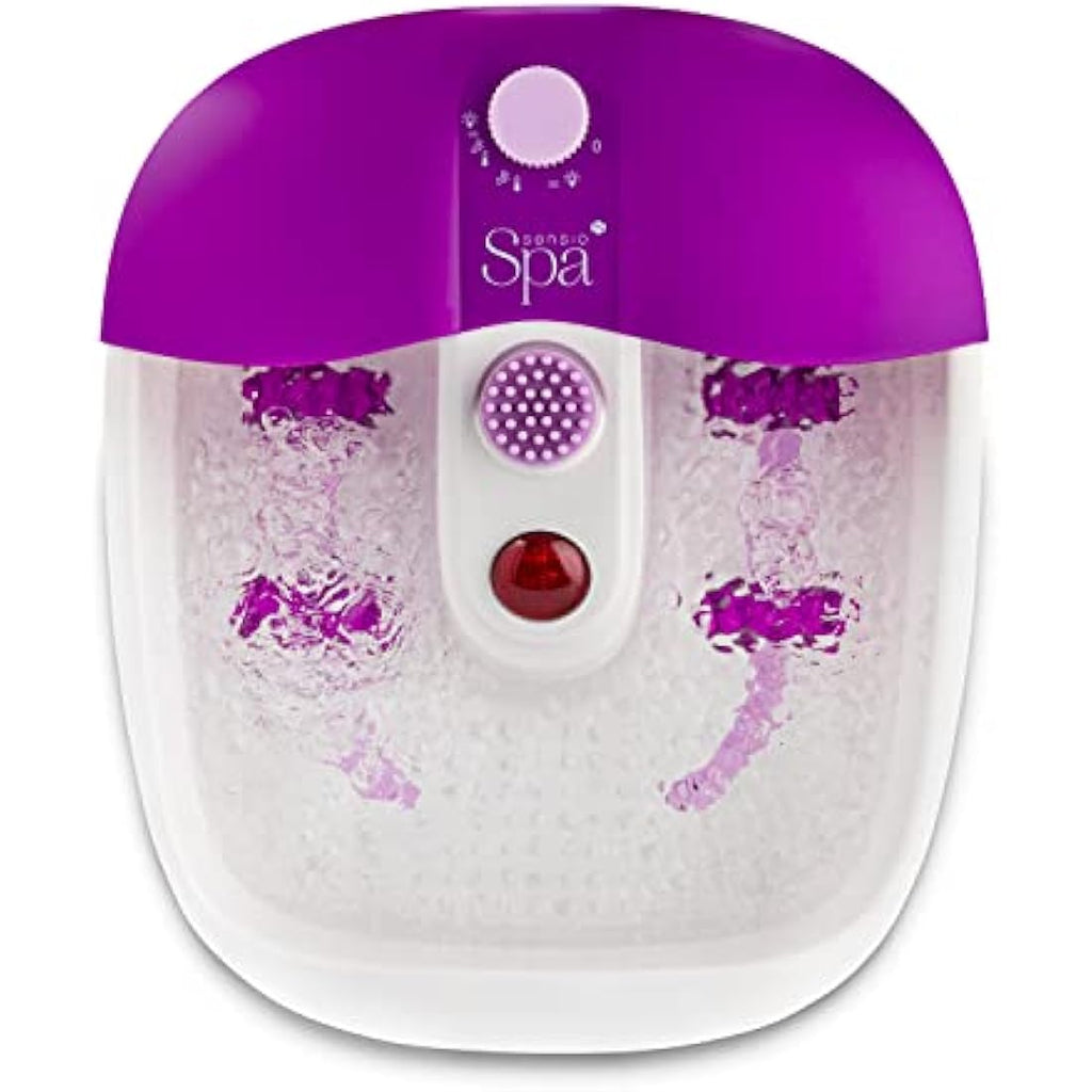 Sensio Foot Spa Massager with Heat, Bubbles and 9-Piece Pedicure Kit