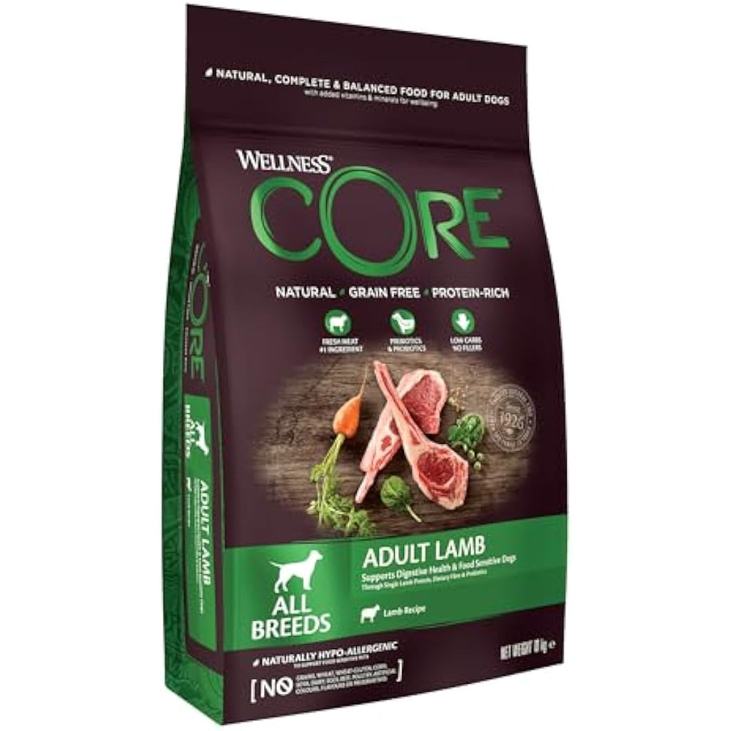 Wellness CORE Grain-Free Lamb Dry Dog Food - High Protein, 10kg