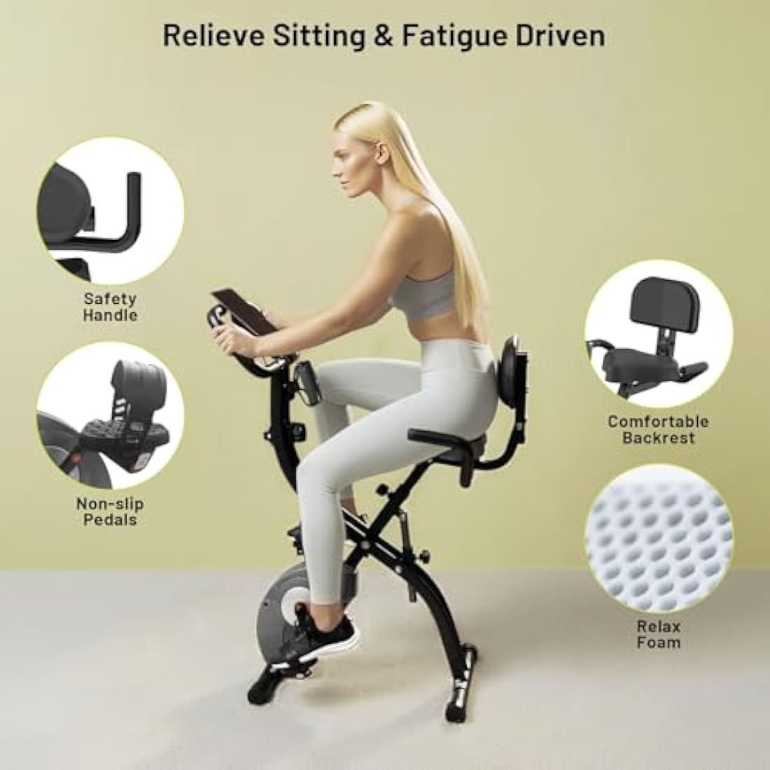 Ativafit Folding Exercise Bike – 8 Level Magnetic Resistance Cardio Bike