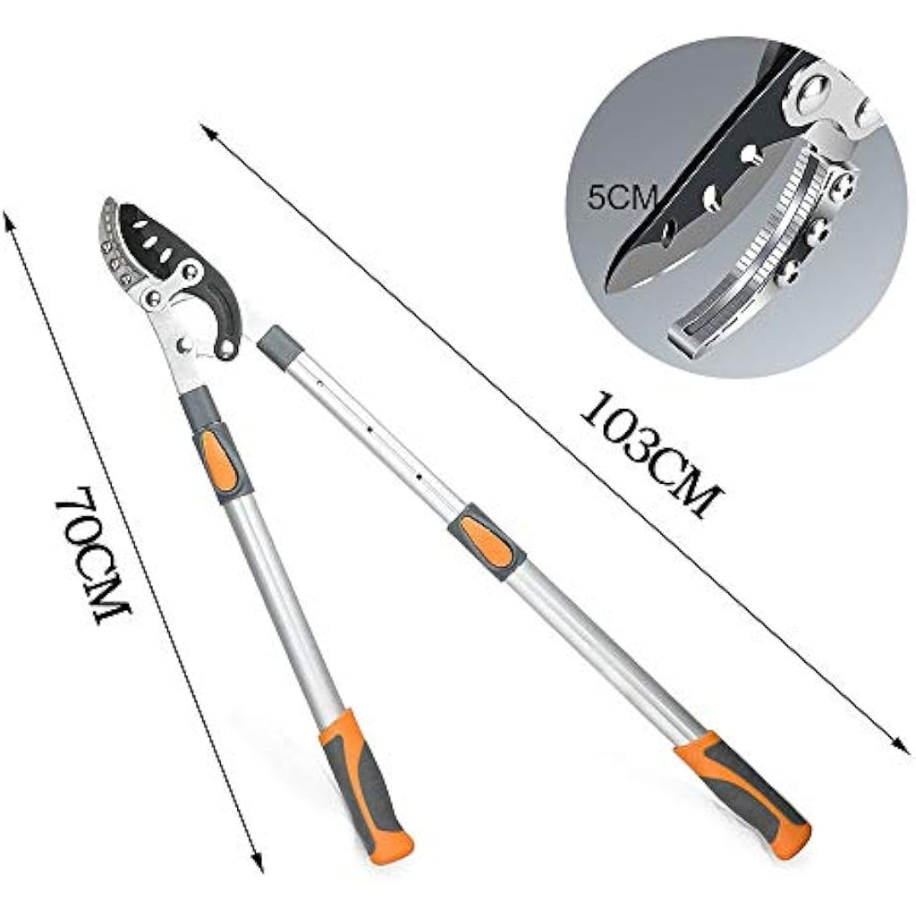 AIRAJ Heavy Duty Telescopic Anvil Loppers – 70-103cm SK5 Steel Blade