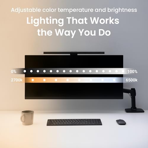 BenQ ScreenBar Pro LED Monitor Light - Eye-Care Lamp with Motion Sensor