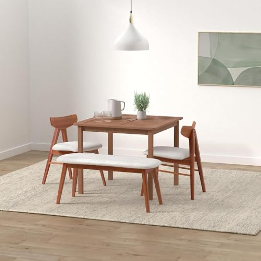 Furinno Bermuda Square Outdoor Dining Table - Meranti Wood Teak Oil