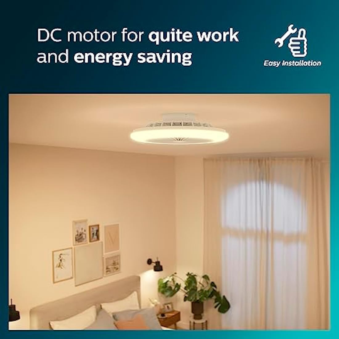 Philips LED Round Fan Light | 60W Slim Ceiling Fan with Remote Control