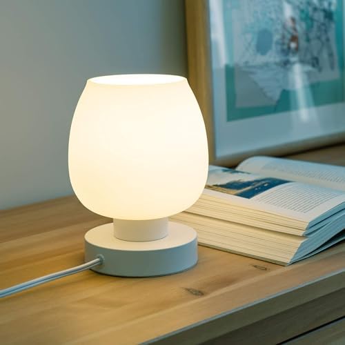 Touch Bedside Table Lamps | Set of 2 Dimmable Opal Glass
