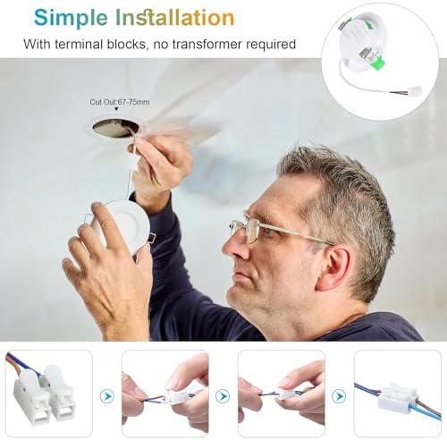 LED Downlights – 7W Dimmable IP44 Recessed Ceiling Lights 10 Pack