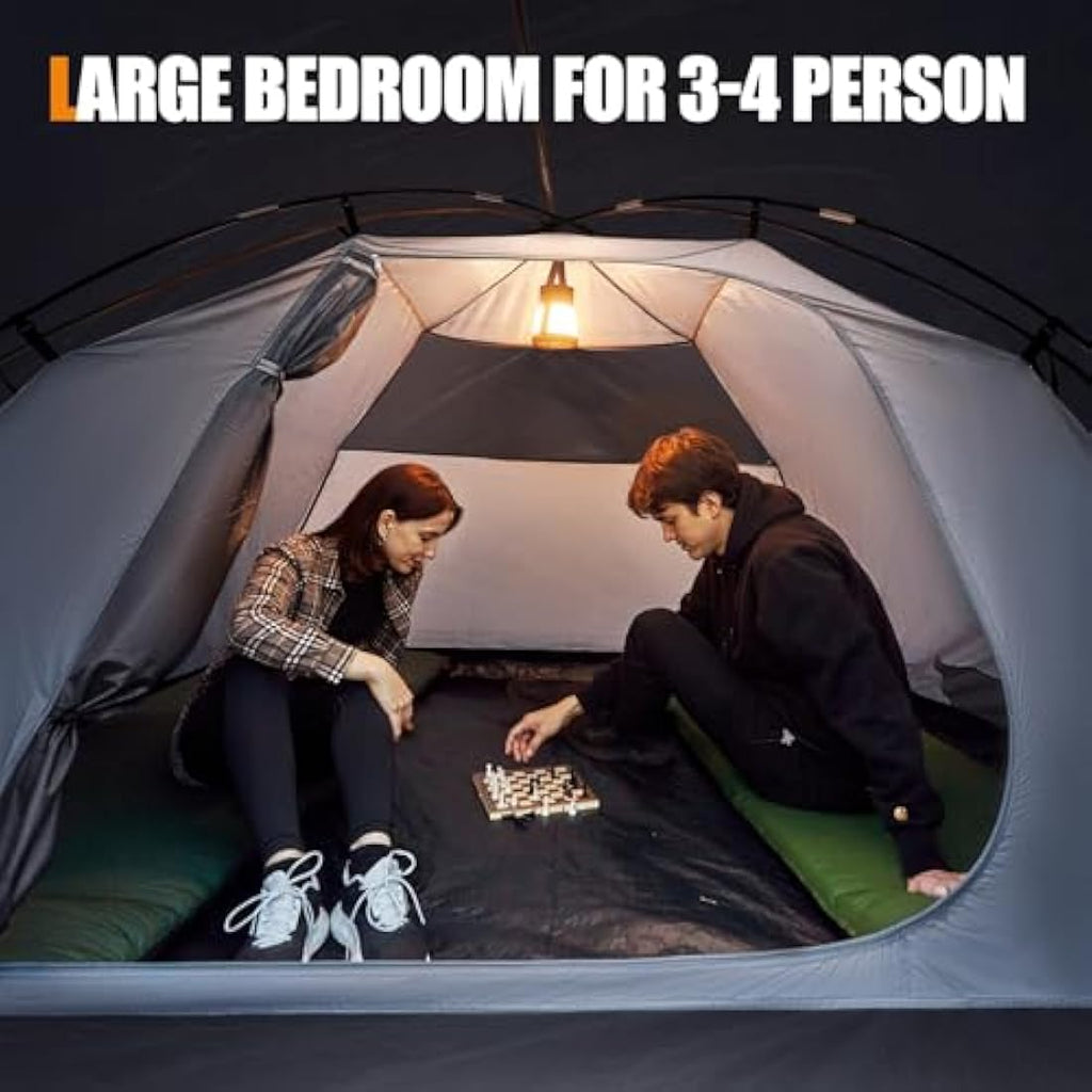 Portal 4-Person Blackout Tent | 4000mm Waterproof Dome with Porch
