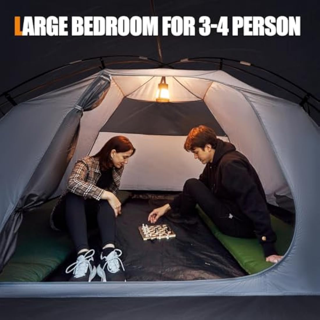 Portal 4-Person Blackout Tent | 4000mm Waterproof Dome with Porch