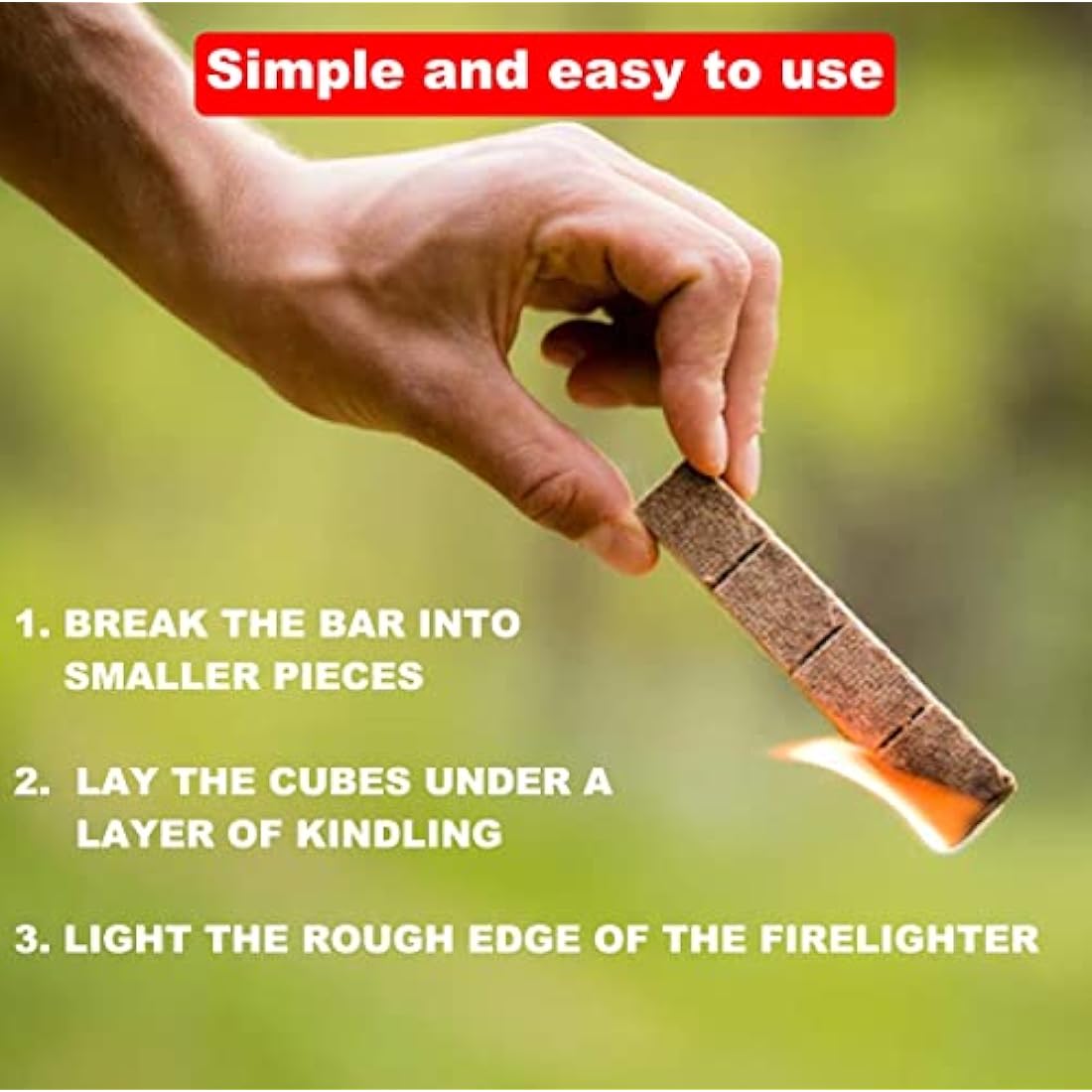 Natural Firelighters – 288 Pack Eco Wood & Wax Fire Lighters