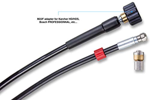 Knofer 30m Drain Cleaning Kit - Pipe Unblocker for Karcher & Bosch