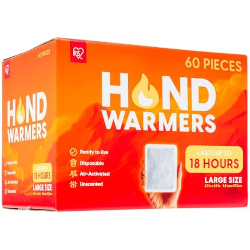 IRIS USA Large Hand Warmers – 18-Hour Long-Lasting Heat, 60 Count