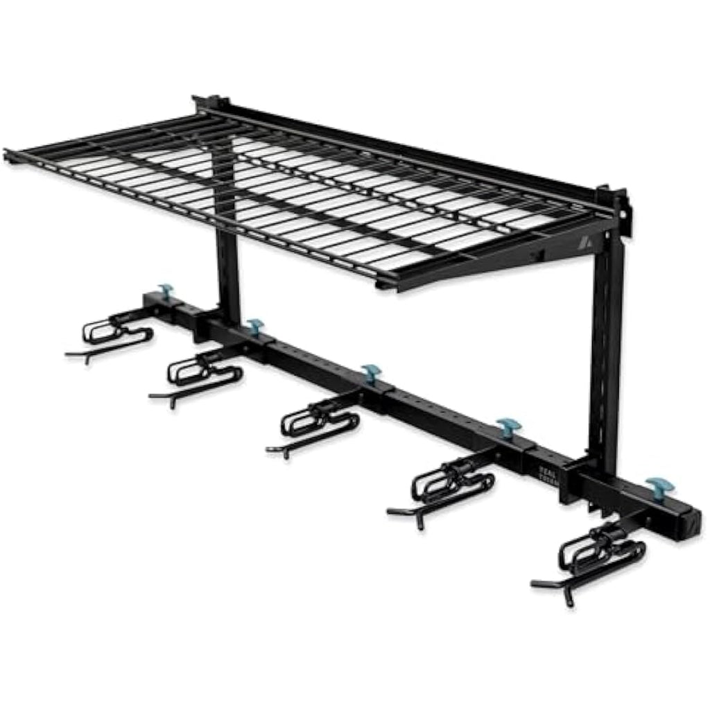 Ski Storage Rack with Shelf | Heavy Duty 5 Pair Wall Mount