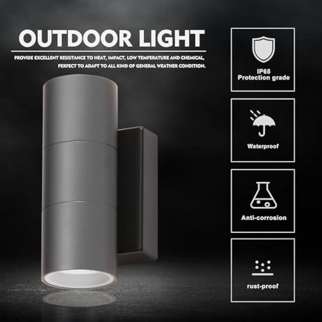 CELAVY Outdoor Wall Lights – IP65 Waterproof Modern Up Down Sconce, Grey