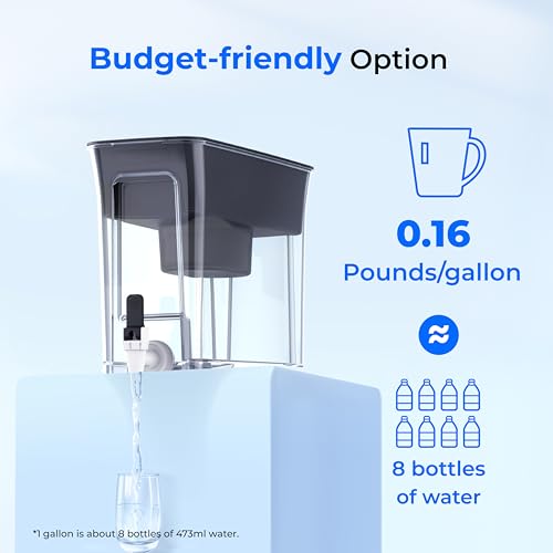 Waterdrop 8.2L Water Filter Dispenser | 200-Gallon Slim Tank - Black