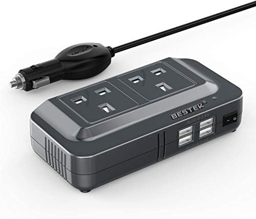 BESTEK 200W Power Inverter | 12V to 240V Car Converter with 4 USB Ports