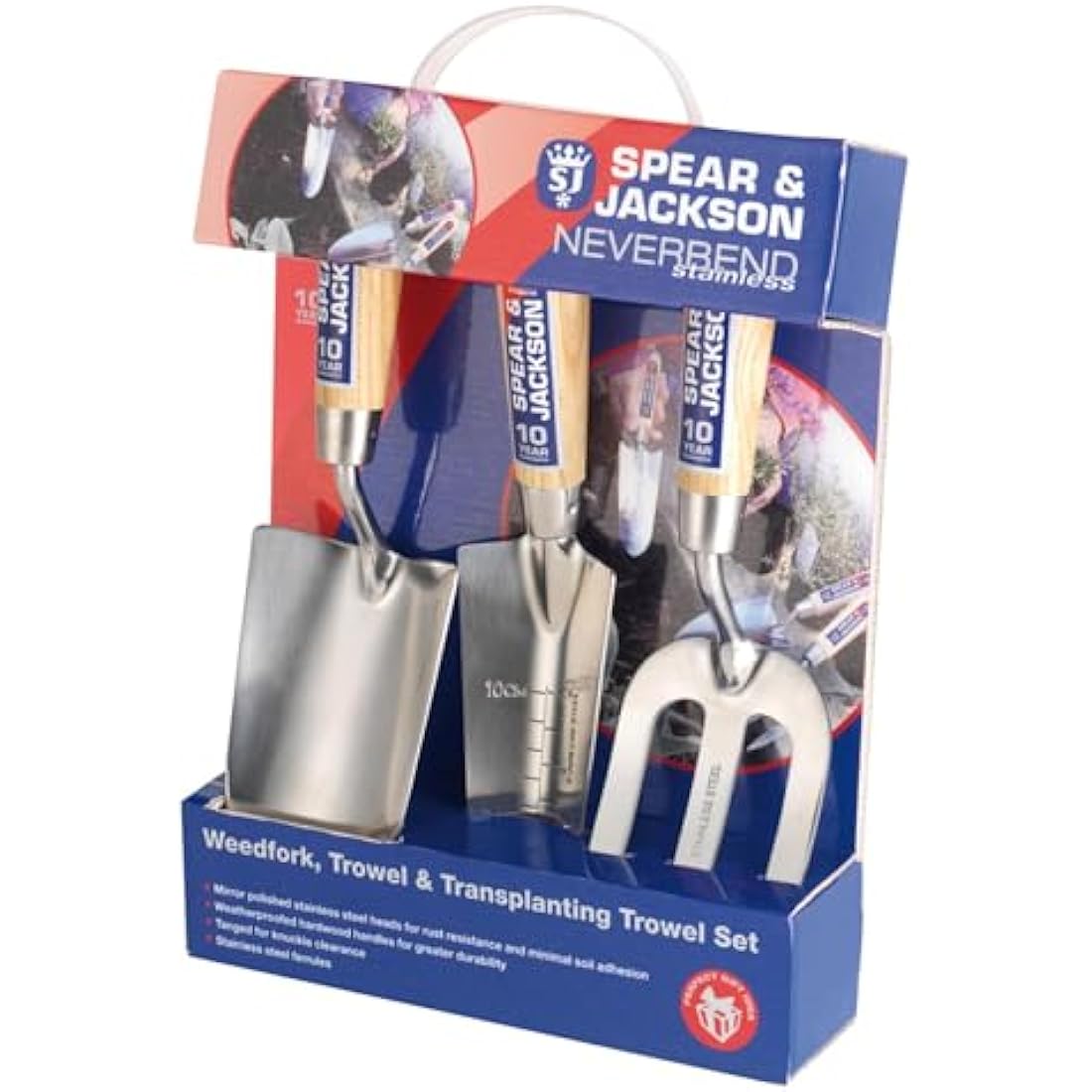 Spear & Jackson Neverbend Stainless Steel 3 Piece Garden Tool Gift Set
