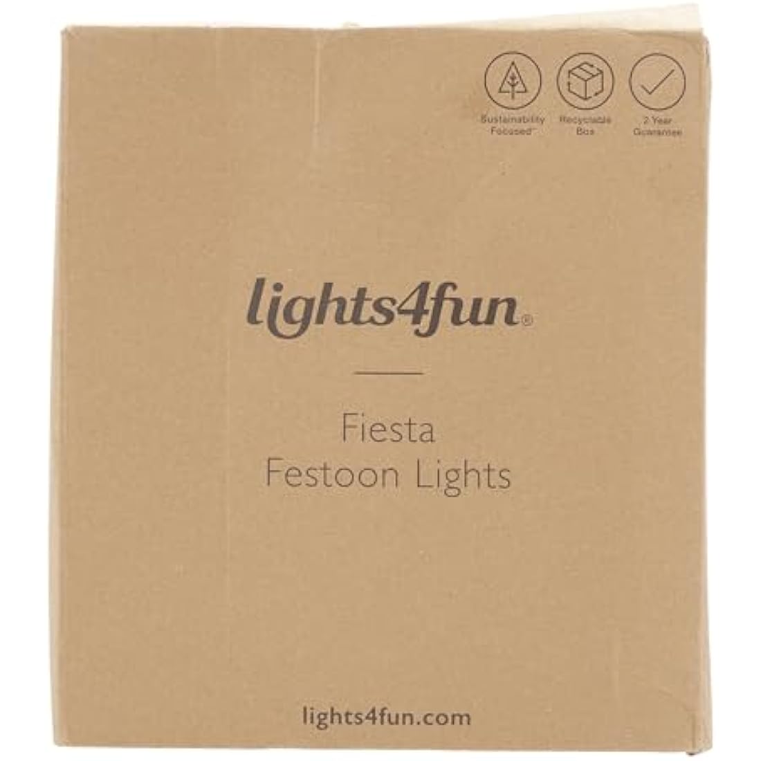 Lights4fun 30 Multi-Coloured LED Festoon Lights | 7.25m Waterproof Cable