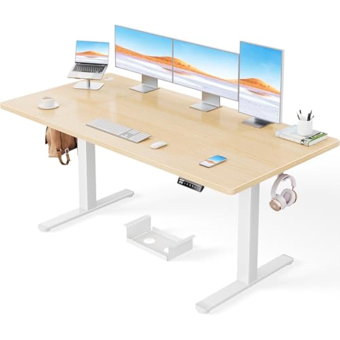 ErGear Electric Standing Desk – 160x80cm Height Adjustable Desk, 100kg