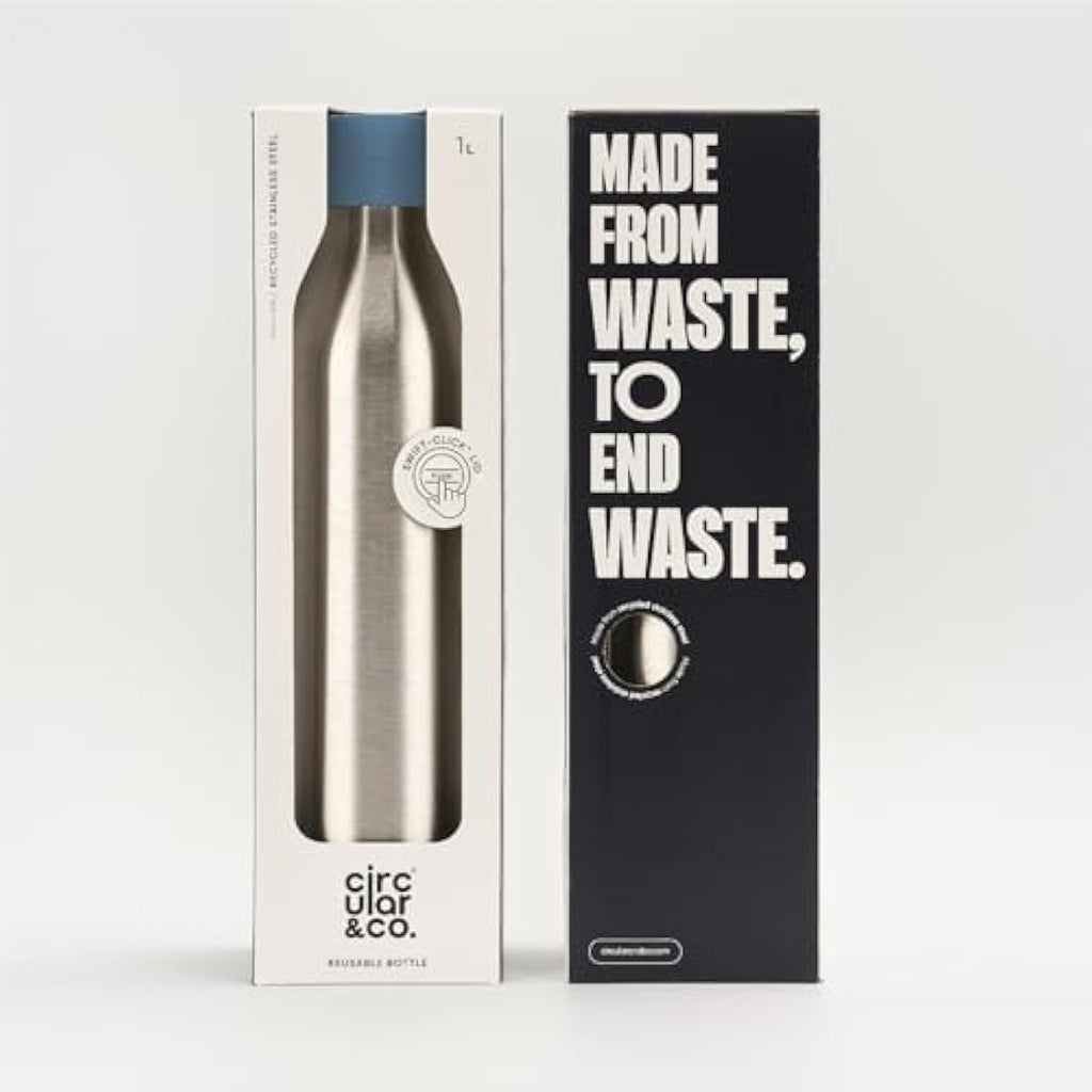 Circular & Co 1L Recycled Stainless Steel Insulated Water Bottle - Blue