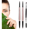 HeyBeauty Double Ended Eyebrow Pencil - Waterproof Brow Pen, Dark Brown