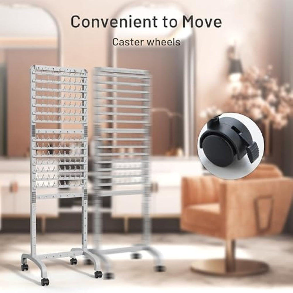 Jolof Store 280 Pegs Braiding Hair Rack – Adjustable 2-Sided Stand with Wheels
