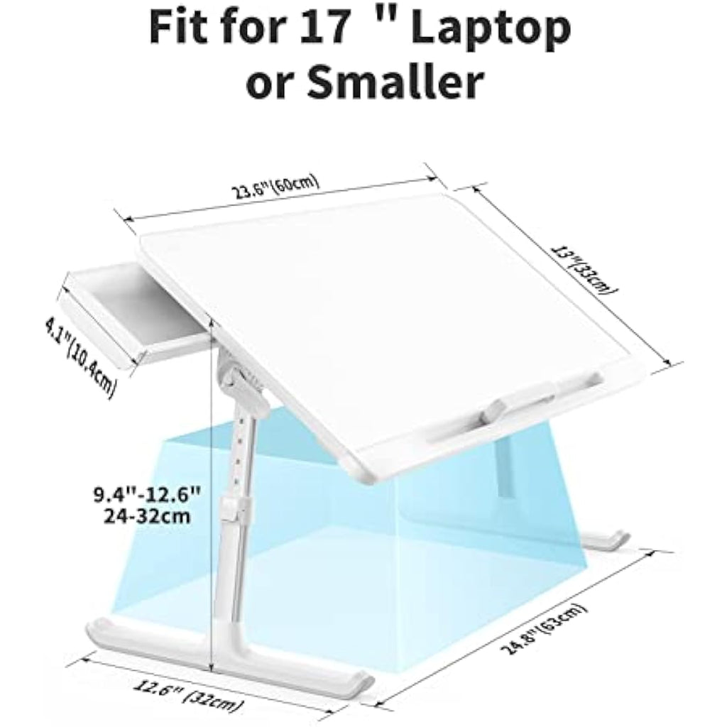 SAIJI Laptop Bed Tray Table | Adjustable Height & Angle Folding Lap Desk