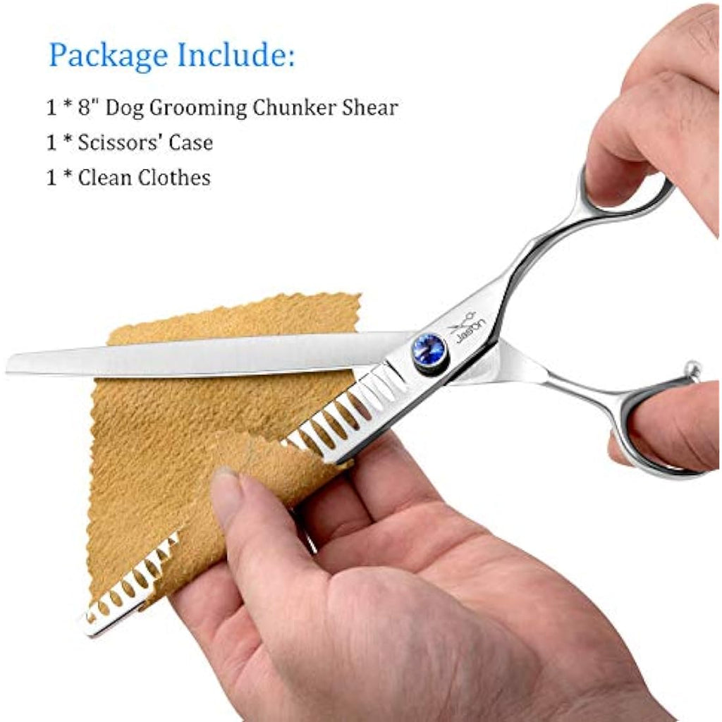 JASON 8" Dog Grooming Chunker Shears | 26 Teeth Japanese Steel Scissors