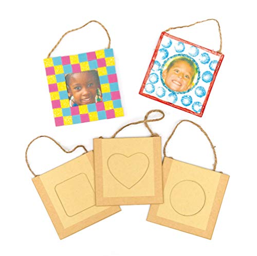Baker Ross DIY Hanging Photo Frames – Pack of 12 Brown Kids Craft Kit