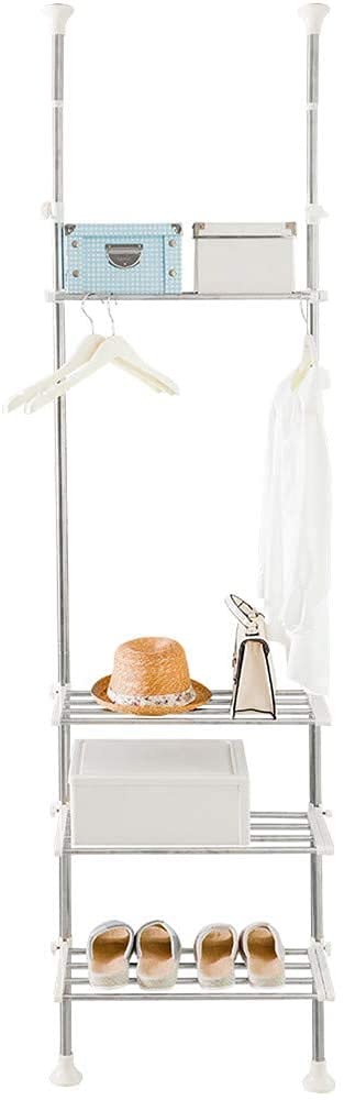 BAOYOUNI 4-Tier Over Toilet Storage Rack – Expandable Tension Pole Shelf
