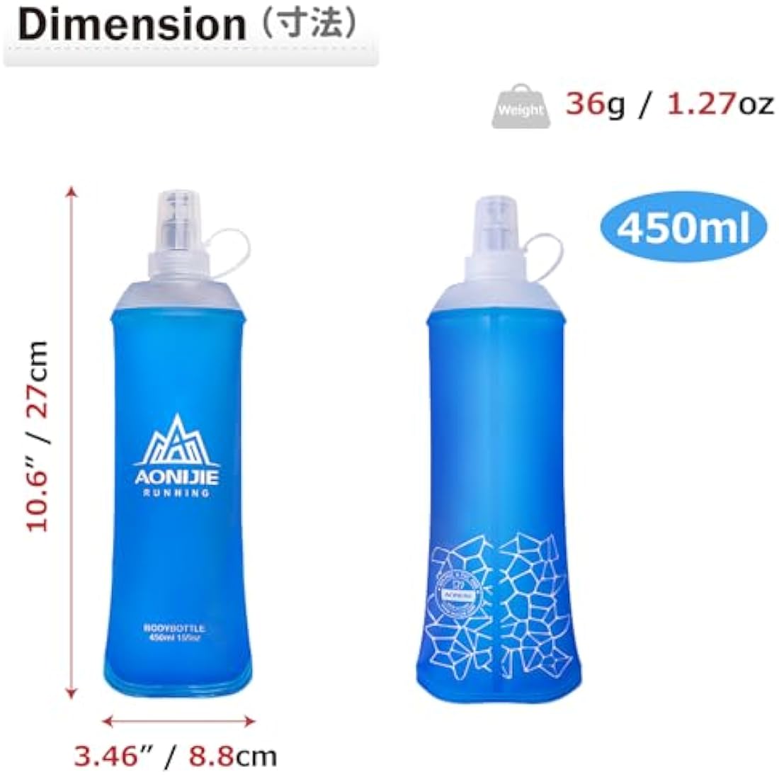 Azarxis TPU Soft Flask – Collapsible Running Water Bottle for Hydration