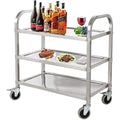 Nisorpa 3-Tier Stainless Steel Catering Trolley | Utility Cart with Wheels