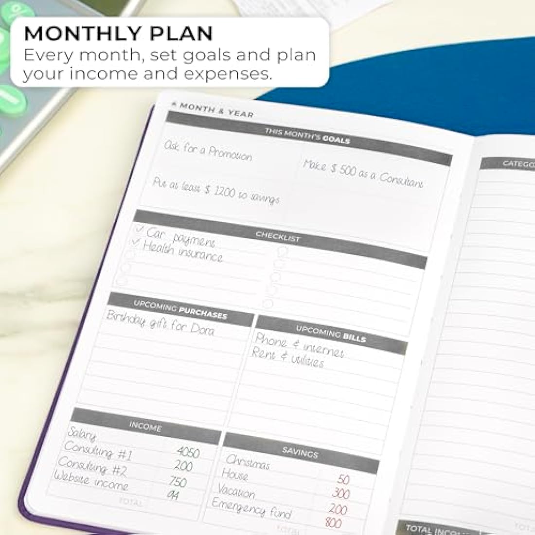 Clever Fox Budget Book - Vegan Leather Financial Planner & Expense Tracker