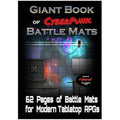Cyberpunk Battle Mats: Loke Giant Book of 62 Wipe-Clean RPG Maps
