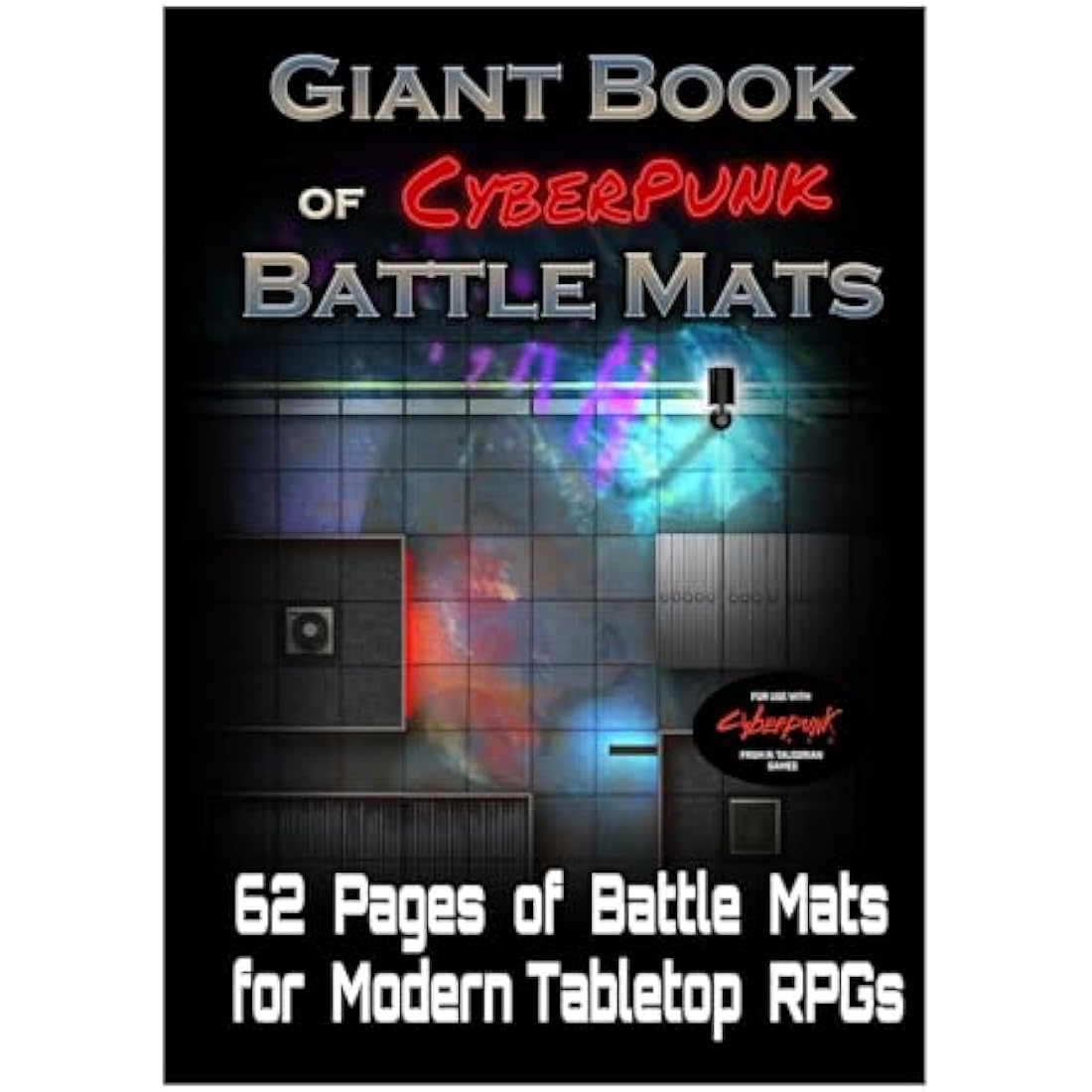 Cyberpunk Battle Mats: Loke Giant Book of 62 Wipe-Clean RPG Maps