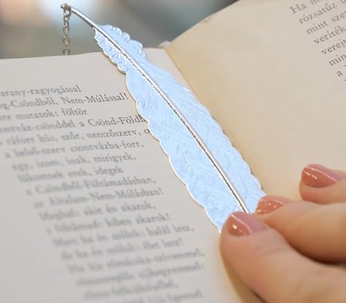 Toirxarn Silver Feather Bookmark with 3D Butterfly Charm & Gift Box
