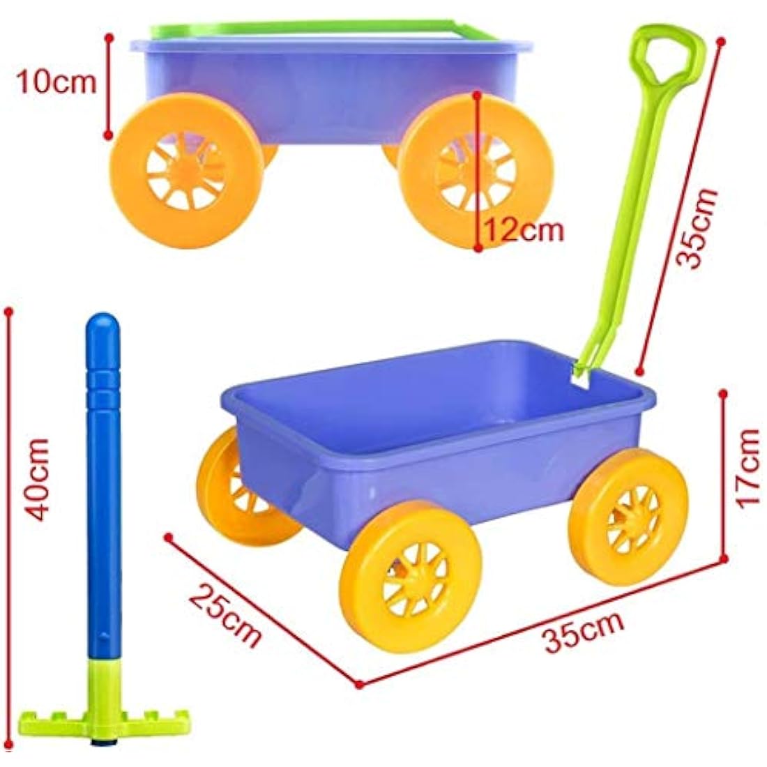 Jolof Store Kids Gardening Wagon & Beach Toy Set - 16-Piece Outdoor Play Kit