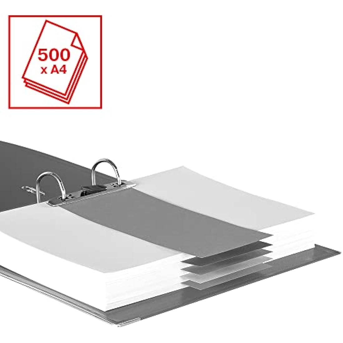Esselte VIVIDA A4 Lever Arch File | 75mm Spine | Grey Plastic | 3 Pack