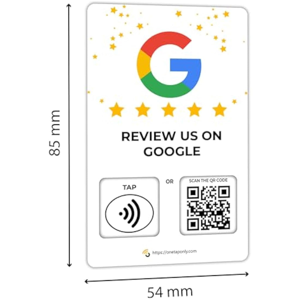 NFC Tap Card | Contactless Review QR Code Social Media Card