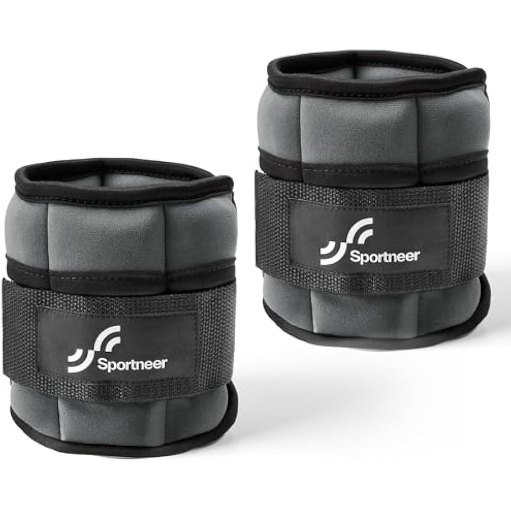 Sportneer Adjustable Ankle Weights - 0.9-3.2kg Pair for Leg & Wrist