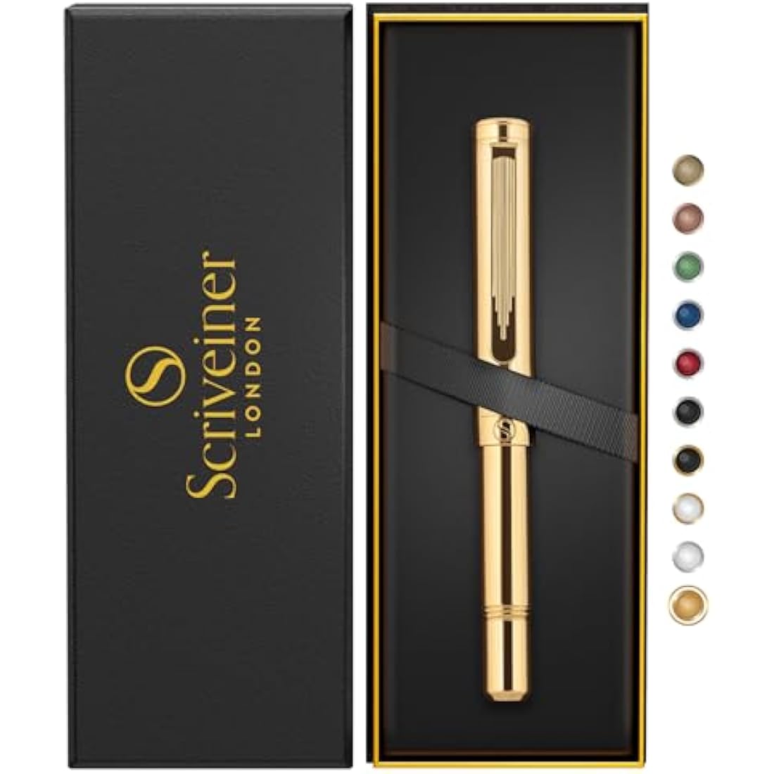 Scriveiner Gold Rollerball Pen – Luxury Pocket EDC Pen with Schmidt Refill