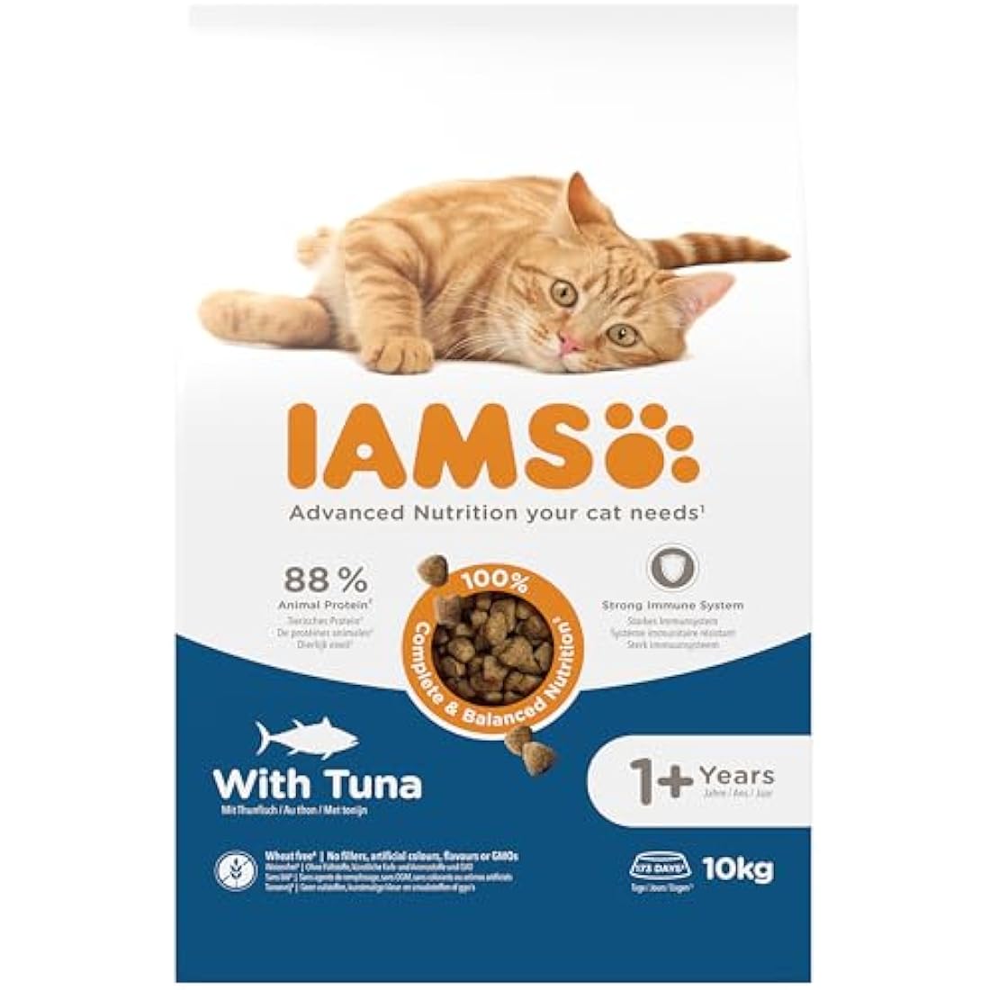 IAMS Adult Dry Cat Food – Tuna 10kg – High Protein Immune Support
