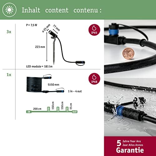 Paulmann Plug & Shine Plantini LED Outdoor Spotlight Set - 3000K Anthracite