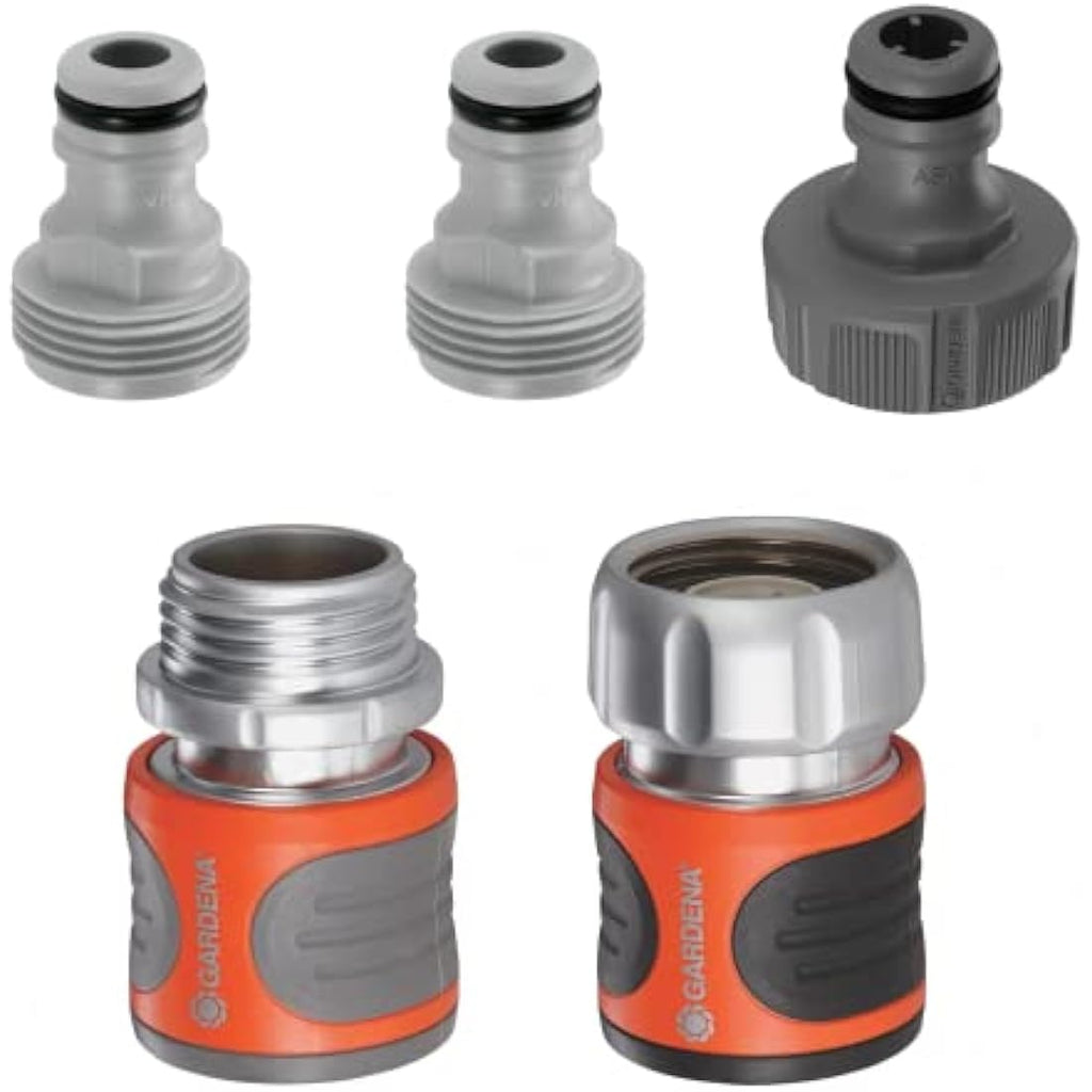 Gardena Premium Metal Hose Connector Set | Quick Connect for 1/2 & 5/8"