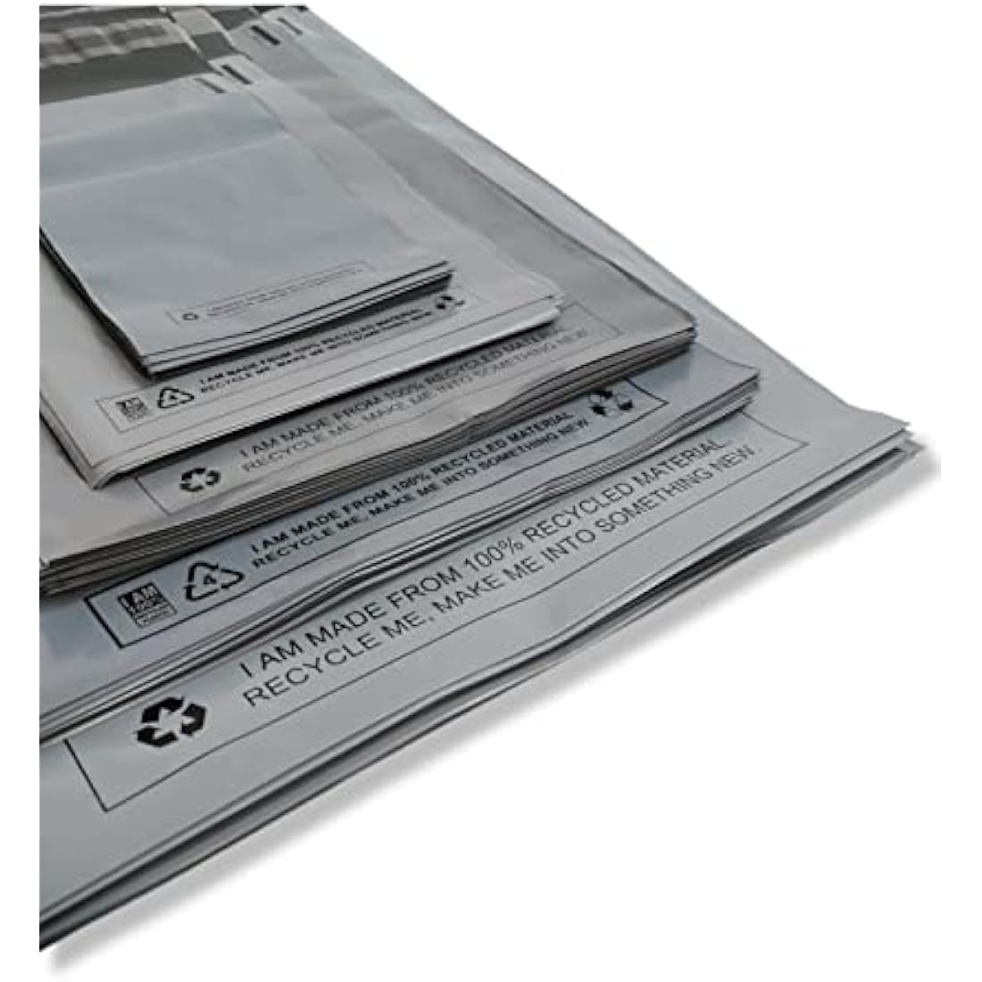 Jolof Store Grey Poly Mailing Bags - 125 Pack Assorted Sizes 50 Micron