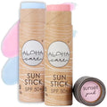 Aloha Sun Stick SPF 50+ Mineral Sunscreen for Surfing - Blue & Pink 2pcs