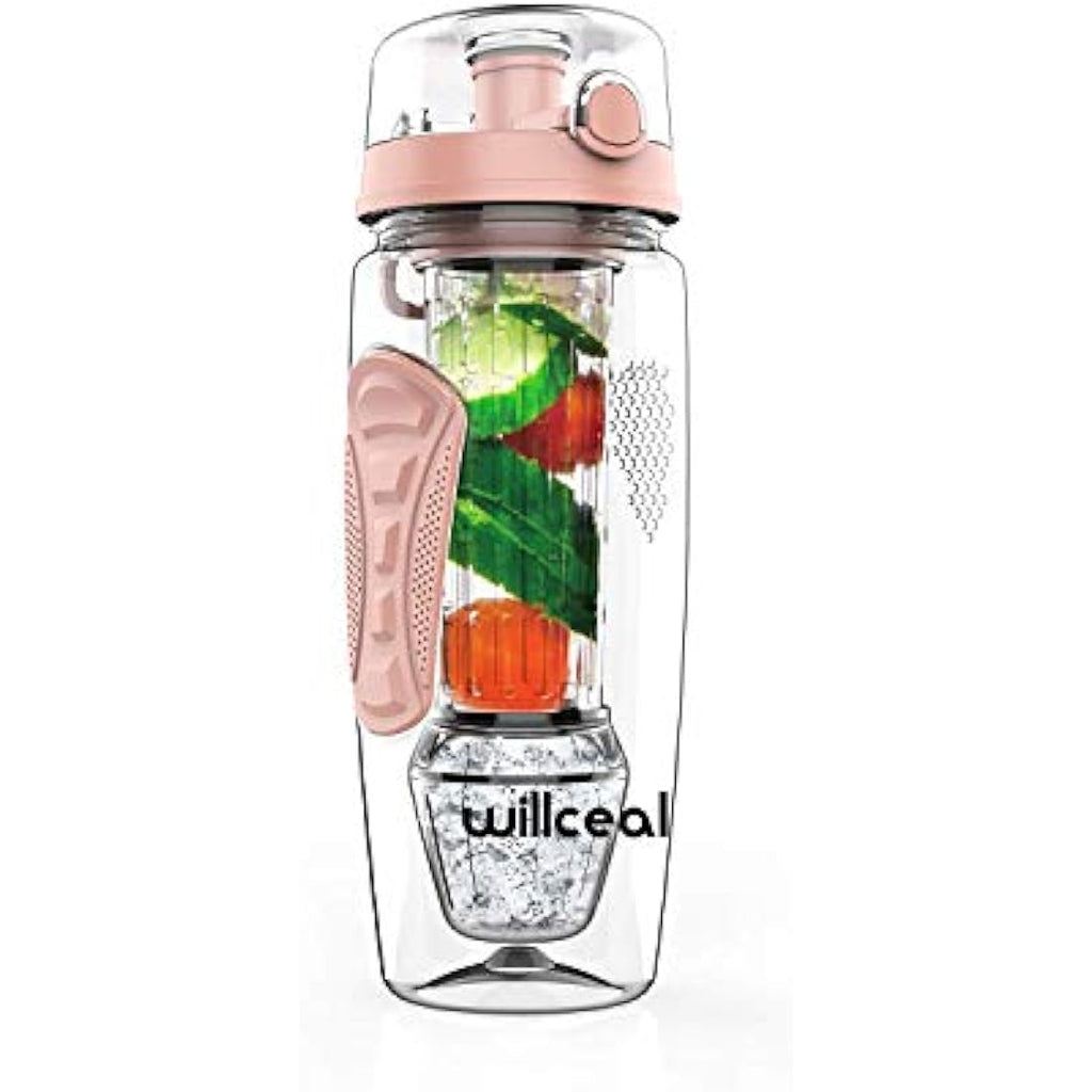 Jolof Store Fruit Infuser Water Bottle | 32oz Tritan with Ice Gel Ball