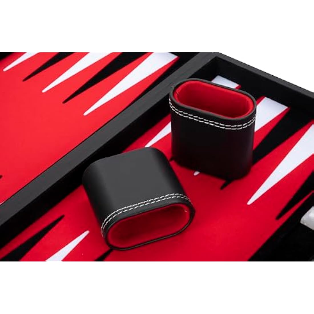 Engelhart Luxury Backgammon Set – 15 Inch Red Faux Leather Case